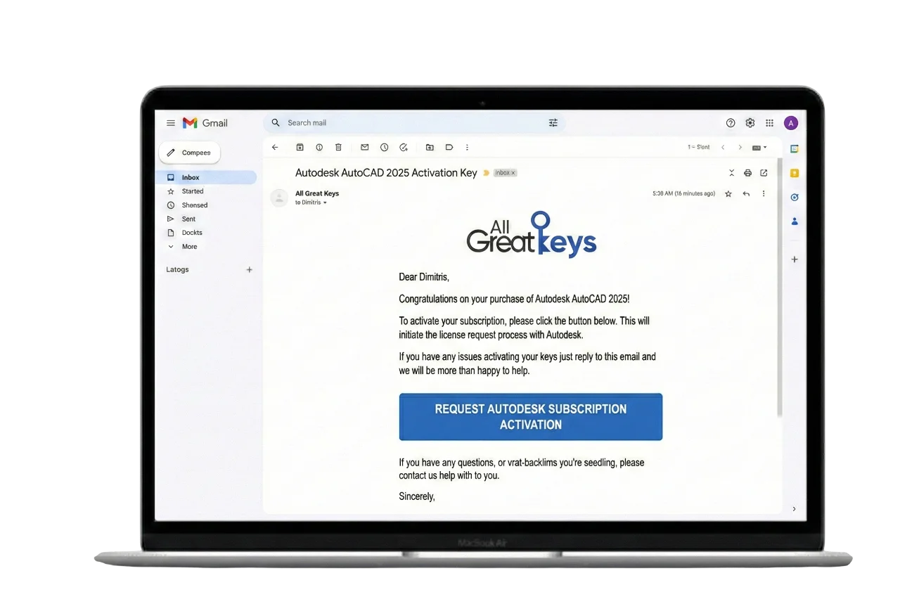 Receive activation key